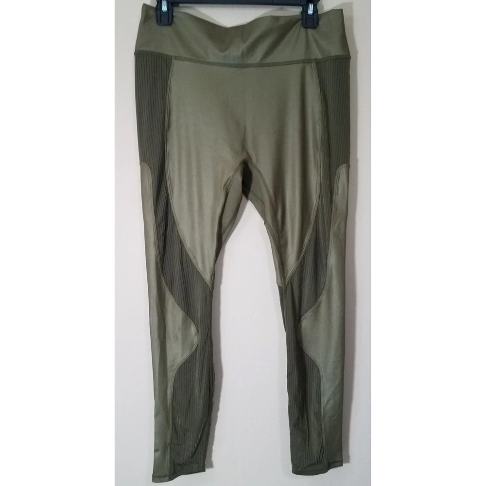 Fabletics Leggings XLarge XL Motion365+ Contour HighWaisted Dark Moss Shine NWOT
